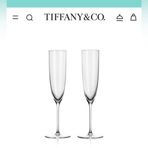 Tiffany Home Essentials Champagne Flutes in Crystal Glass, Set of Two